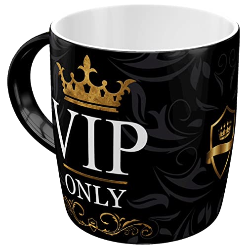 Nostalgic-Art Retro Kaffeebecher, 330 ml, VIP Only – Geschenk-Idee für besondere Menschen, Keramik-Tasse für Kaffee, Vintage Design von Nostalgic-Art