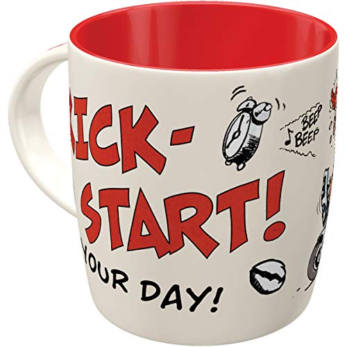 Nostalgic-Art Retro Kaffeebecher, 330 ml, MOTOmania – Kick-Start Your Day – Geschenk-Idee für Biker, Original Lizenzprodukt (OLP), Keramik-Tasse für Kaffee, Vintage Design mit Spruch Nostalgic-Art Retro Kaffeebecher, 330 ml, MOTOmania – Kick-Start Your Day – Geschenk-Idee für Biker, Original Lizenzprodukt (OLP), Keramik-Tasse für Kaffee, Vintage Design mit Spruch von Nostalgic-Art