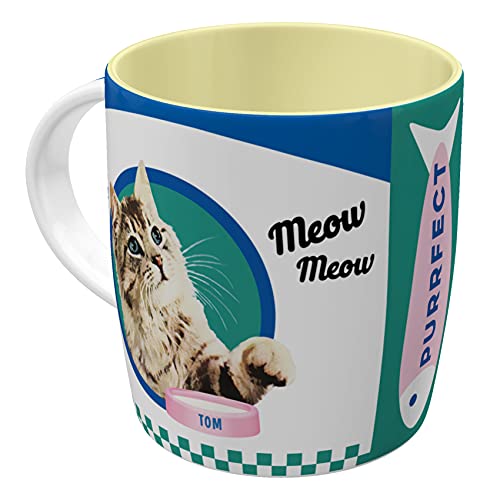 Nostalgic-Art Retro Kaffeebecher, 330 ml, Better Together Cats – Geschenk-Idee für Katzen-Besitzer, Keramik-Tasse für Kaffee, Vintage Design von Nostalgic-Art