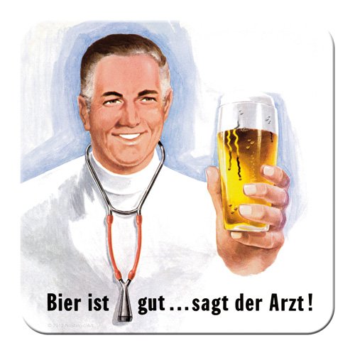 Nostalgic-Art 46131 Bier und Spirituosen ist gut sagt der Arzt, Untersetzer von Nostalgic-Art