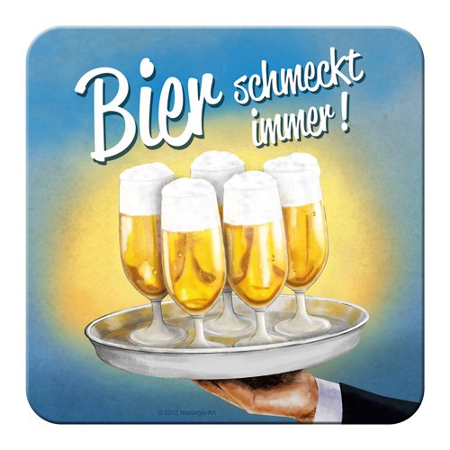 Nostalgic-Art 46132 Bier und Spirituosen schmeckt immer Tablett, Untersetzer von Nostalgic-Art