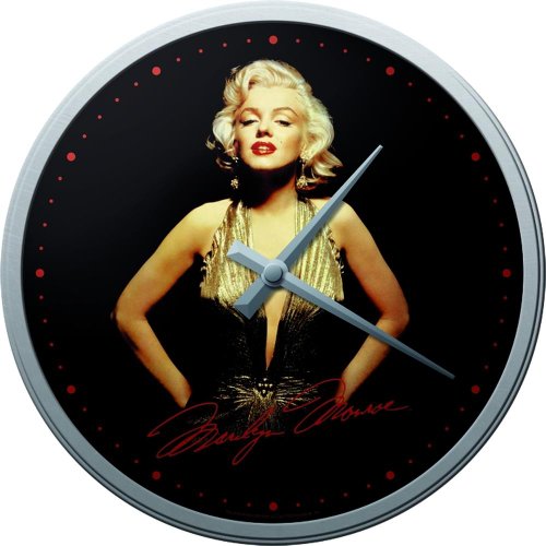 Nostalgic-Art 51026 Celebrities - Marilyn - Gold, Wanduhr, 31 cm von Nostalgic-Art