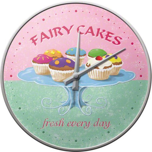 Nostalgic-Art 51051 Home und Country Fairy Cakes, Fresh every Day, Wanduhr, 31 cm von Nostalgic-Art