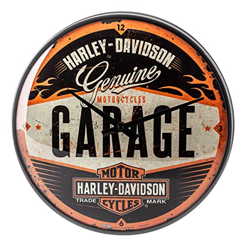Nostalgic-Art Retro Wanduhr, Ø 31 cm, Harley-Davidson – Garage – Geschenk-Idee für Biker, Original Lizenzprodukt (OLP), Große Küchenuhr, Vintage Design Nostalgic-Art Retro Wanduhr, Ø 31 cm, Harley-Davidson – Garage – Geschenk-Idee für Biker, Original Lizenzprodukt (OLP), Große Küchenuhr, Vintage Design von Nostalgic-Art