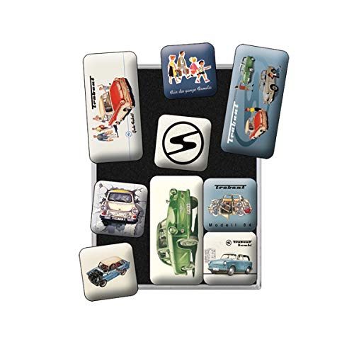 Nostalgic-Art Retro Kühlschrank-Magnete, 9 Stück, Trabant – Souvenir & Geschenk-Idee, Magnetset für Magnettafel, Vintage Design von Nostalgic-Art