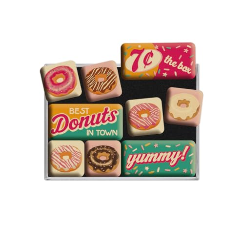 Nostalgic-Art Retro Kühlschrank-Magnete, 9 Stück, Donuts – Geschenk-Idee für Diner-Fans, Magnetset für Magnettafel, Vintage Design Nostalgic-Art Retro Kühlschrank-Magnete, 9 Stück, Donuts – Geschenk-Idee für Diner-Fans, Magnetset für Magnettafel, Vintage Design von Nostalgic-Art