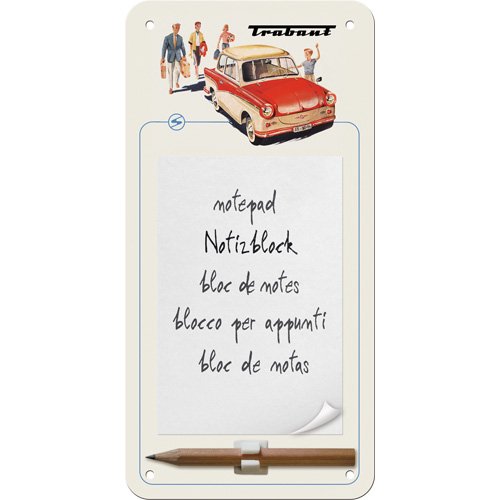 Nostalgic-Art 84016 Trabant Gute Fahrt, Notizblock-Schild, 10 x 20 cm von Nostalgic-Art