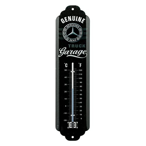 Nostalgic-Art Retro Thermometer, 7 x 28 cm, Daimler Truck – Garage – Geschenk-Idee für Trucker, Original Lizenzprodukt (OLP), aus Metall, Vintage Design von Nostalgic-Art