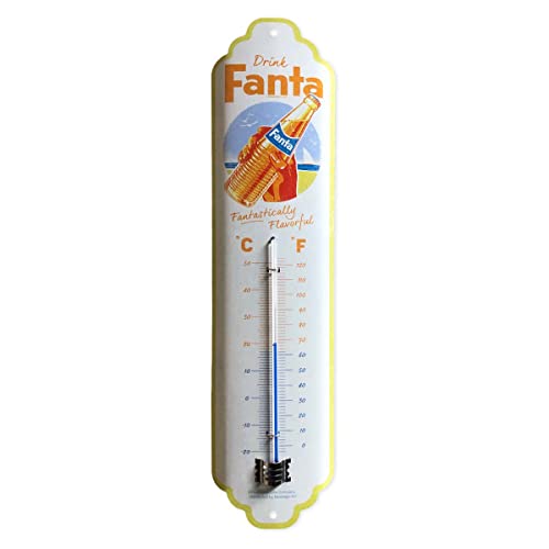 Nostalgic-Art Retro Thermometer, 7 x 28 cm, Fanta – Bottle Beach – Geschenk-Idee als Bar-Zubehör, aus Metall, Vintage Design von Nostalgic-Art