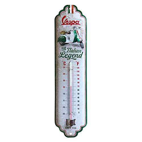 Nostalgic-Art Retro Thermometer, 7 x 28 cm, Vespa – Italian Legend – Geschenk-Idee für Roller-Fans, aus Metall, Vintage Design von Nostalgic-Art