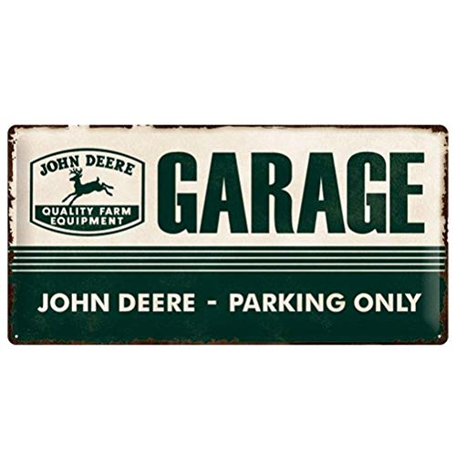 Nostalgic-Art Garage, Vintage Geschenk-Idee für John Deere und Traktor-Fans, zur Dekoration Retro Blechschild, 25x 50 cm von Nostalgic-Art