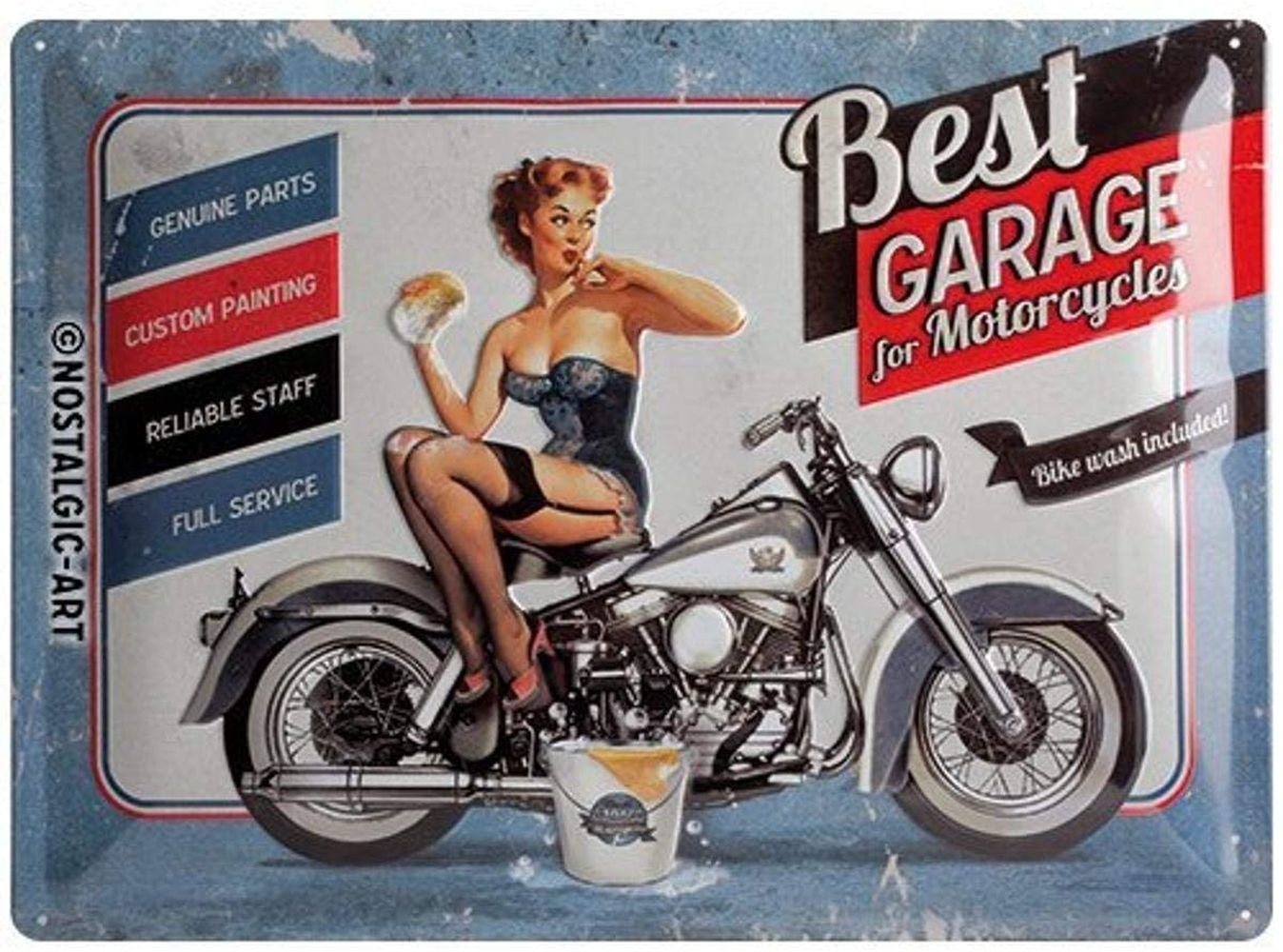 Nostalgic-Art Metallschild Blechschild 30 x 40 cm - Best Garage - Best Garage Blue von Nostalgic-Art