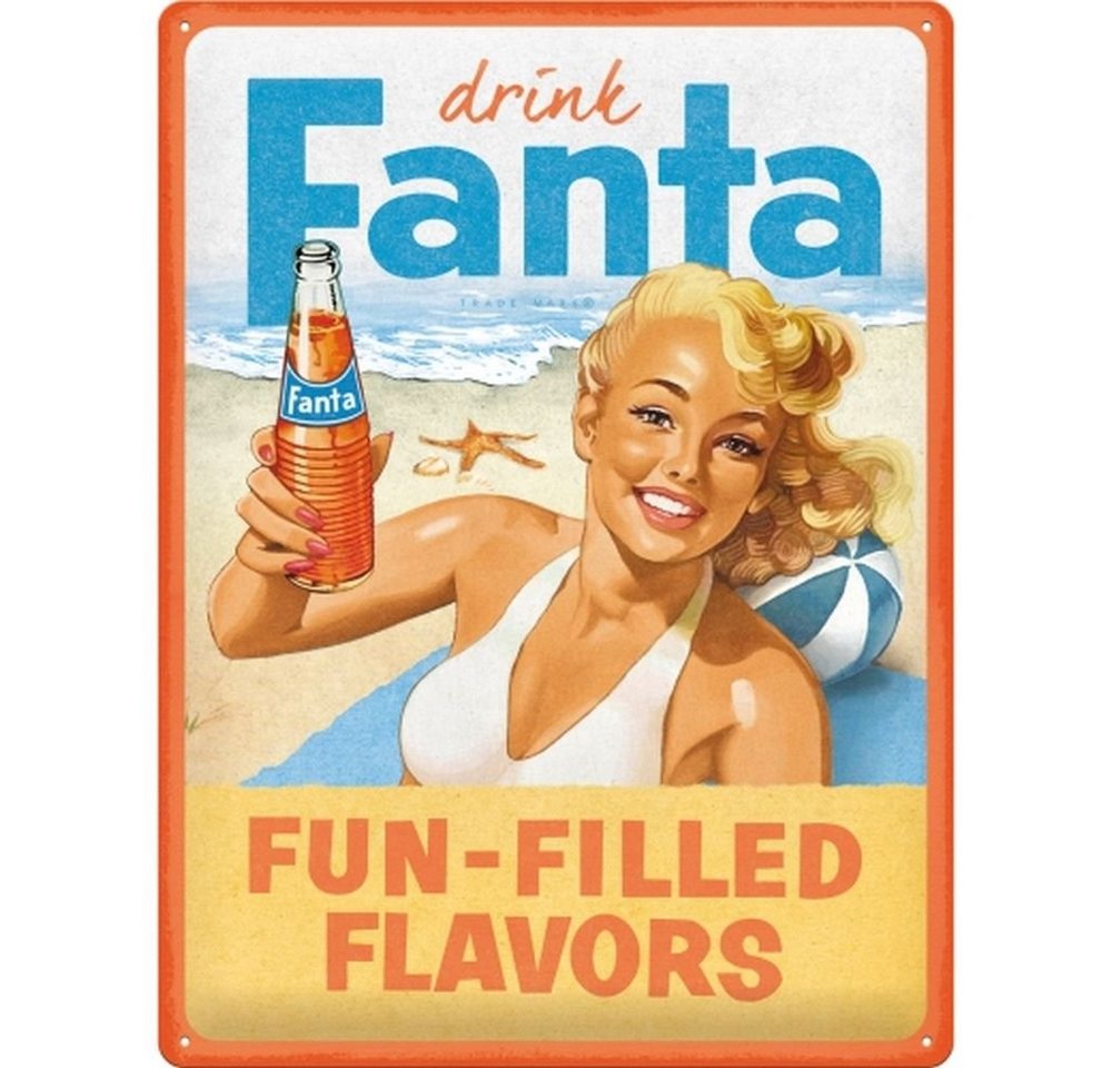 Nostalgic-Art Metallschild Blechschild 30 x 40 cm - Fanta - Fanta Beach Girl von Nostalgic-Art