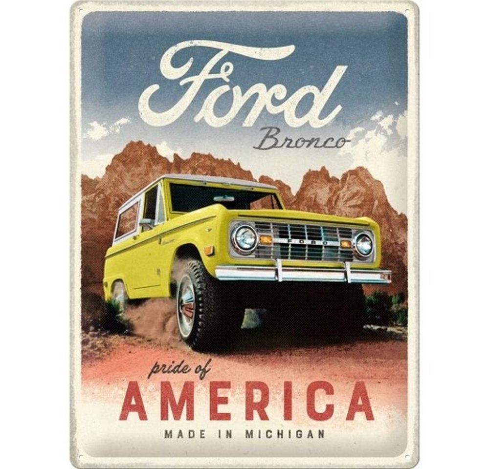 Nostalgic-Art Metallschild Blechschild 30 x 40 cm - Ford - Bronco Pride of America von Nostalgic-Art