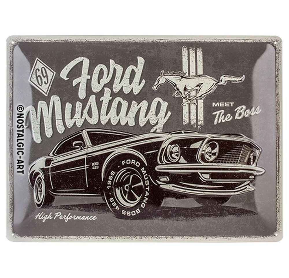 Nostalgic-Art Metallschild Blechschild 30 x 40 cm - Ford - Ford Mustang The Boss von Nostalgic-Art