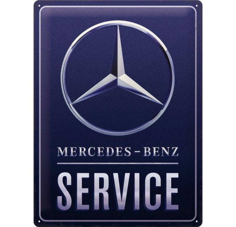 Nostalgic-Art Metallschild Blechschild 30 x 40 cm - Mercedes-Benz - Mercedes-Benz Service Blue von Nostalgic-Art