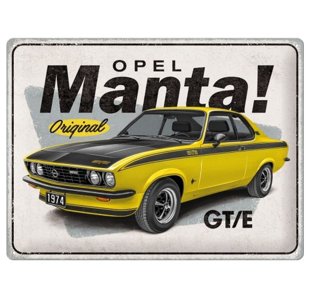 Nostalgic-Art Metallschild Blechschild 30 x 40 cm - Opel - Opel Manta GT/E von Nostalgic-Art