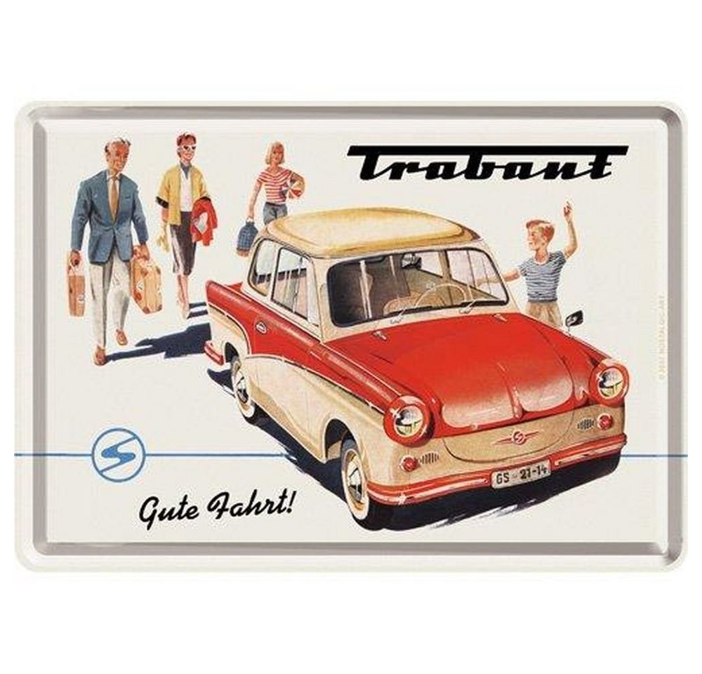 Nostalgic-Art Metallschild Blechpostkarte - Trabant - Trabant Gute Fahrt von Nostalgic-Art