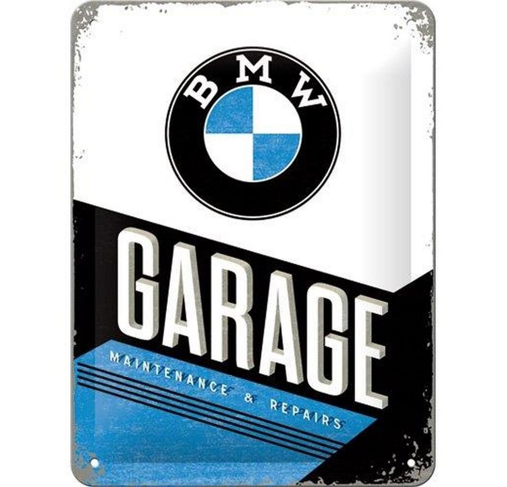 Nostalgic-Art Metallschild Blechschild 15x20 cm - BMW - BMW Garage von Nostalgic-Art