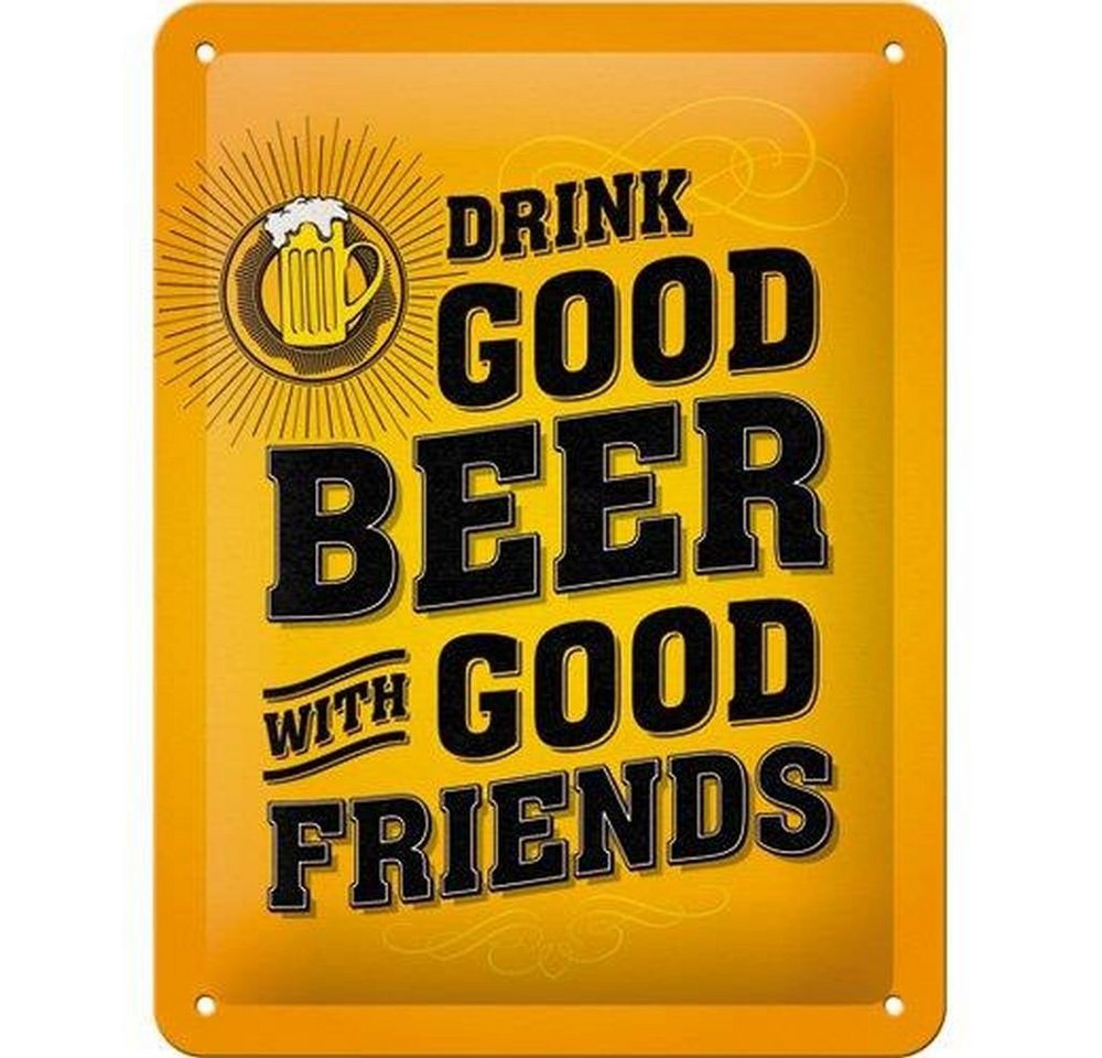 Nostalgic-Art Metallschild Blechschild 15x20 cm - Word Up - Drink Good Beer von Nostalgic-Art