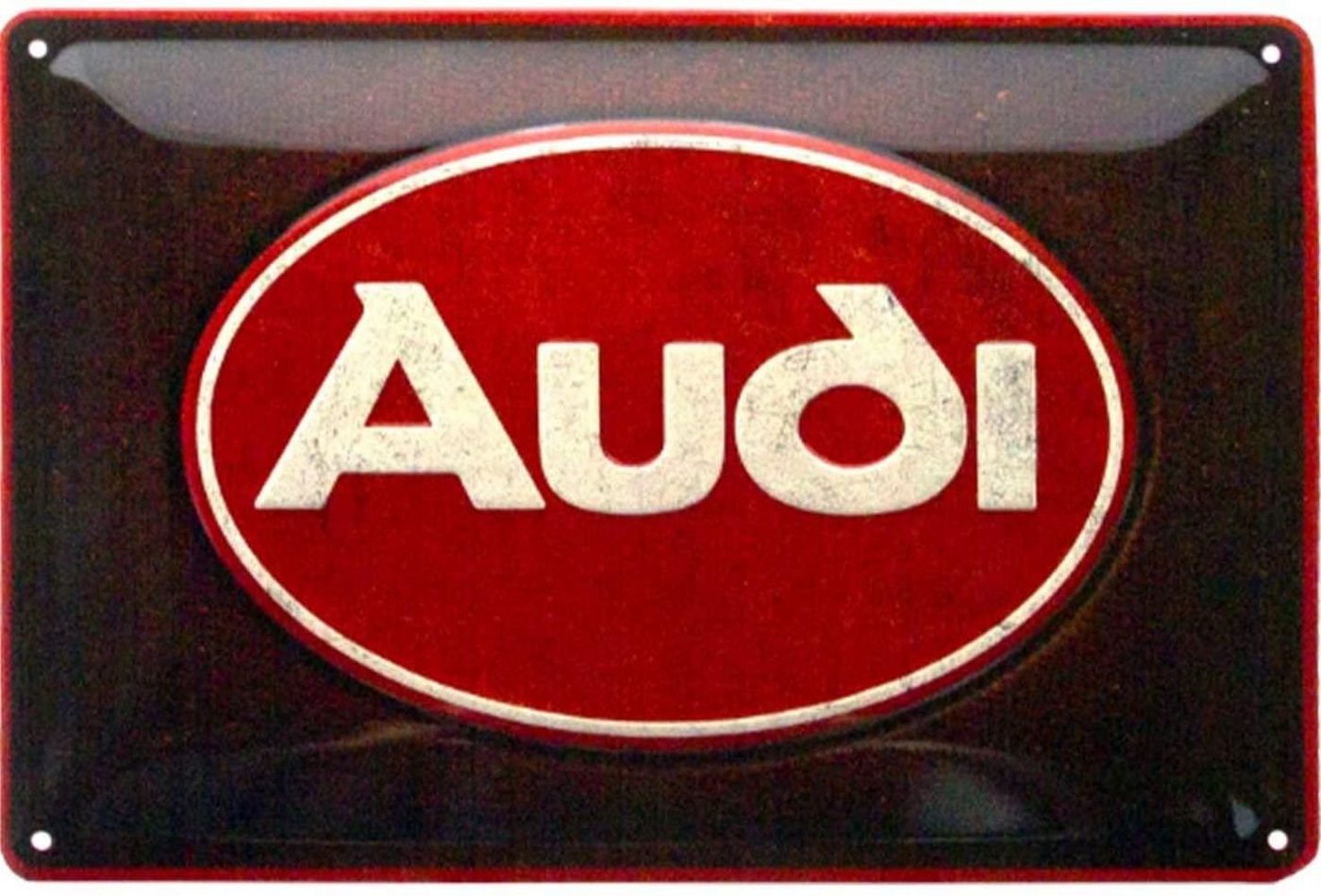 Nostalgic-Art Metallschild Blechschild 20 x 30cm - Audi - Audi Logo Red Shine von Nostalgic-Art