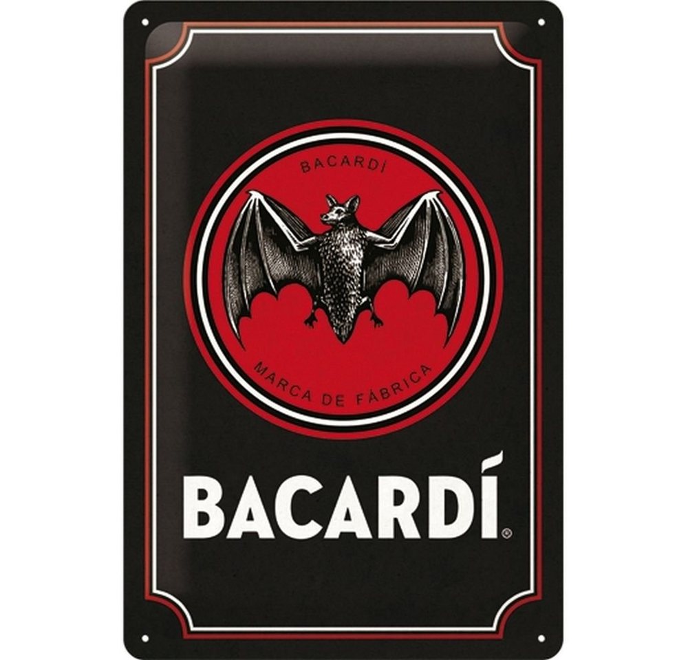 Nostalgic-Art Metallschild Blechschild 20 x 30cm - Bacardi - Bacardi Logo Black von Nostalgic-Art