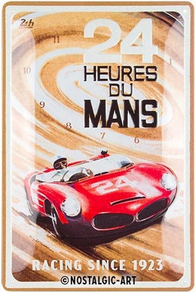 Nostalgic-Art Metallschild Blechschild 20 x 30cm - 24h Le Mans - Red Car 1963 von Nostalgic-Art