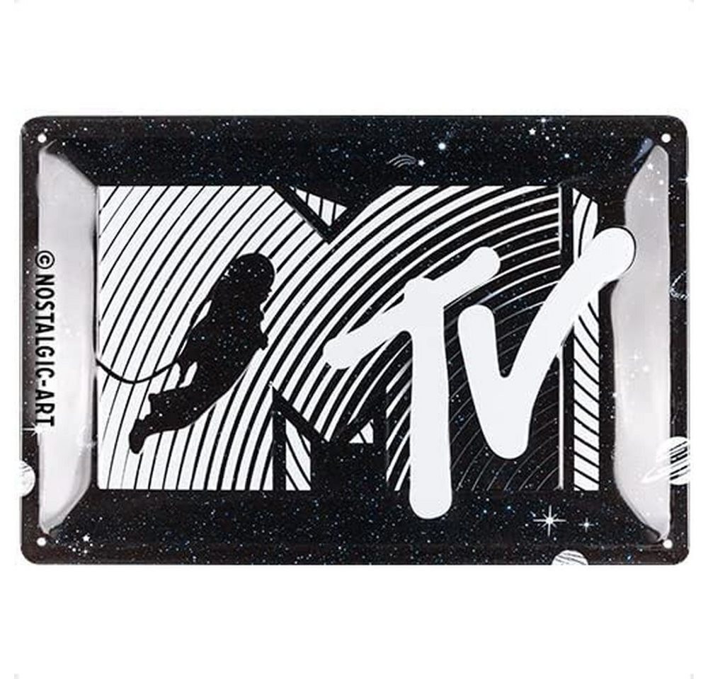 Nostalgic-Art Metallschild Blechschild 20 x 30cm - MTV Moonman - Logo Universe von Nostalgic-Art