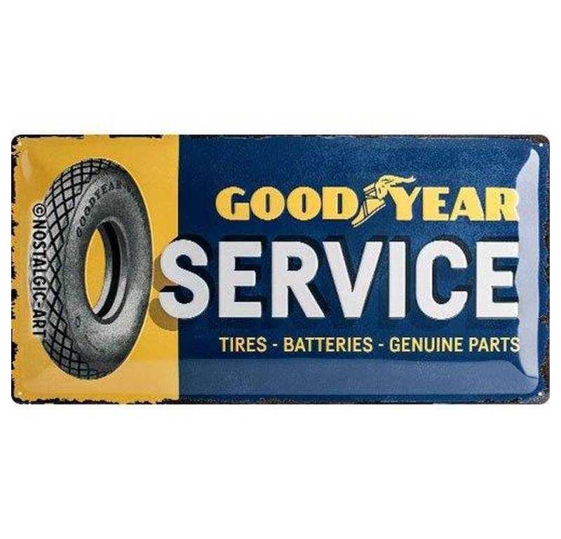 Nostalgic-Art Metallschild Blechschild 25 x 50cm - Goodyear - Goodyear Service von Nostalgic-Art