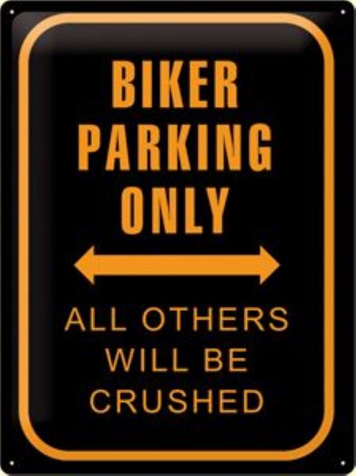 Nostalgic-Art Metallschild Blechschild 30 x 40 cm - Biker Parking Only von Nostalgic-Art