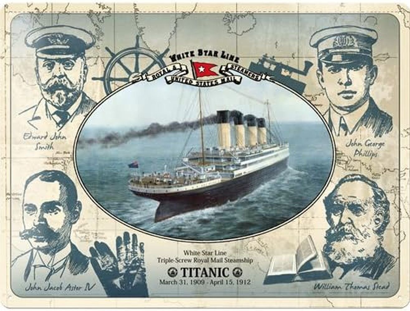 Nostalgic-Art Metallschild Blechschild 30 x 40 cm - Titanic Mannschaft von Nostalgic-Art