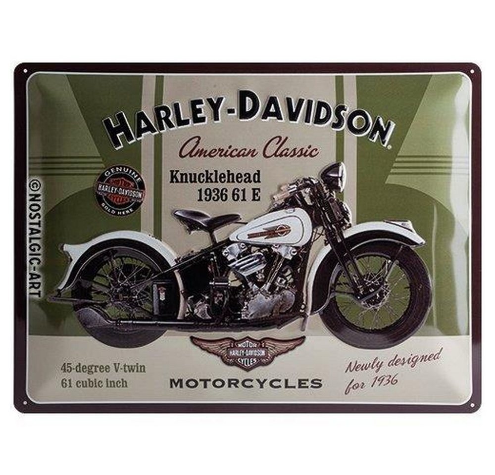 Nostalgic-Art Metallschild Blechschild 30x40cm - Harley-Davidson Knucklehead von Nostalgic-Art