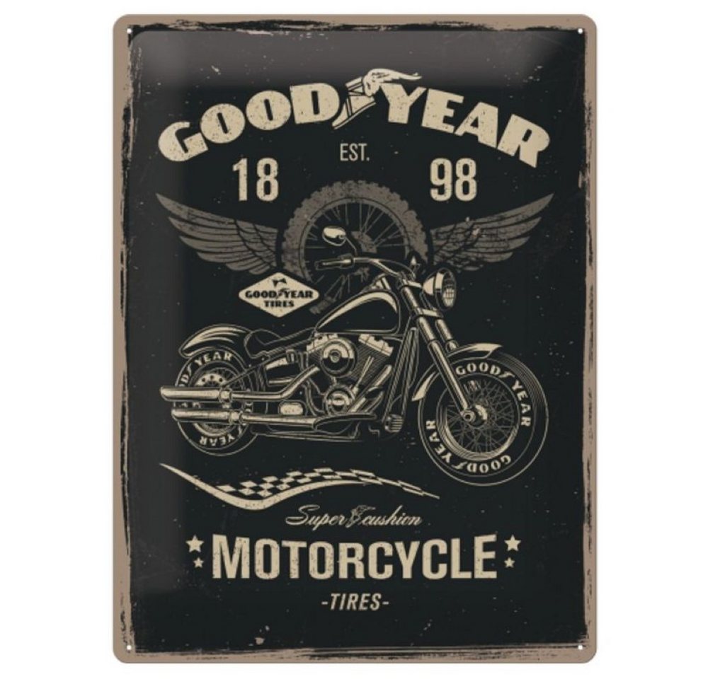 Nostalgic-Art Metallschild Blechschild 40 x 30 cm - Goodyear - Motorcycle Tires von Nostalgic-Art