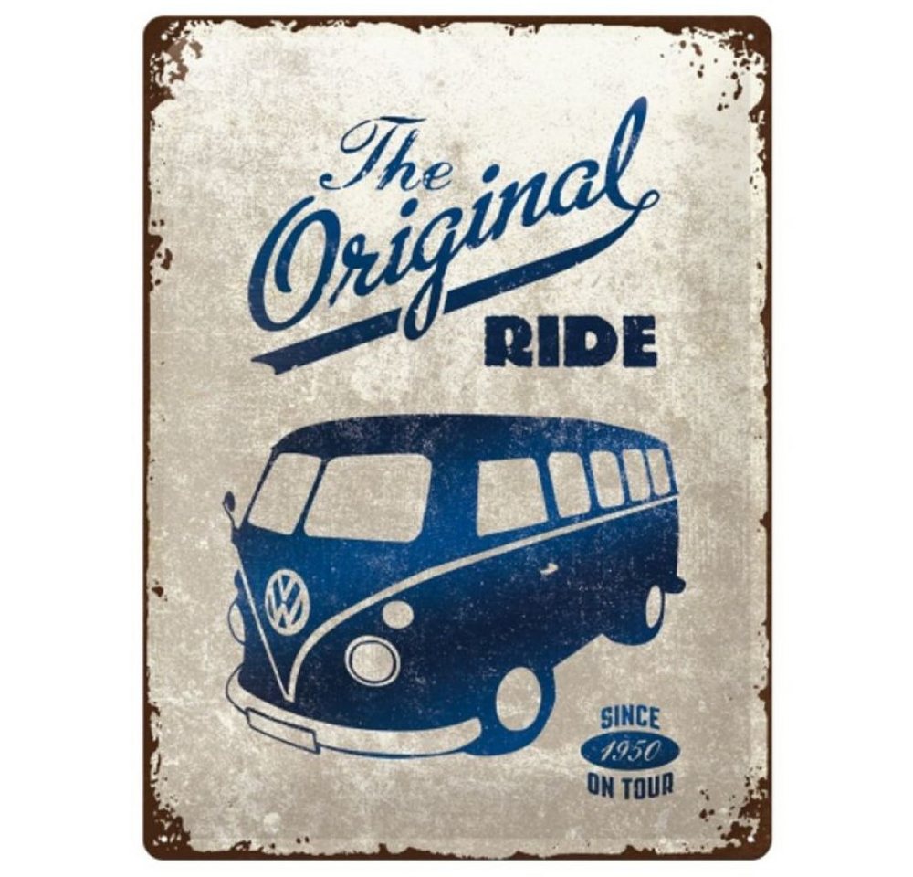 Nostalgic-Art Metallschild Blechschild 40 x 30 cm - VW Bulli - The Original Ride, Special Metallic Edition von Nostalgic-Art
