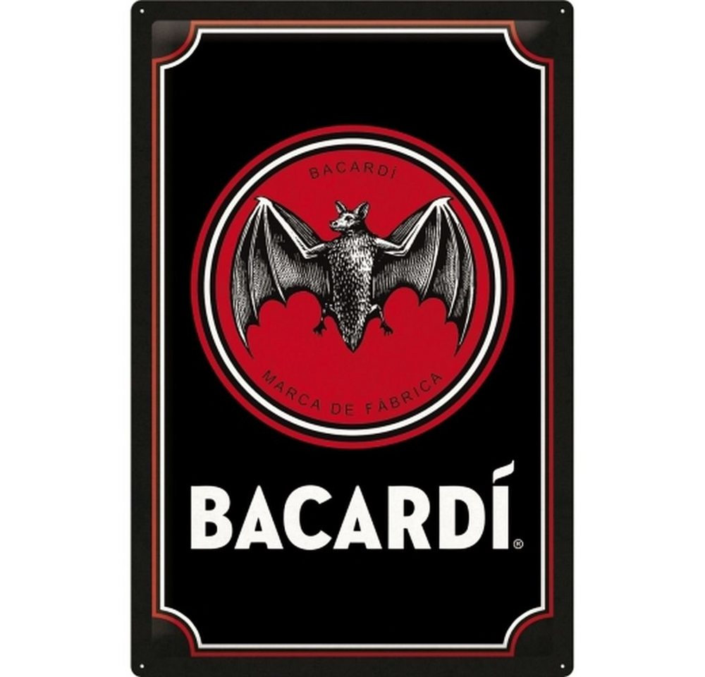 Nostalgic-Art Metallschild Blechschild 40 x 60 cm - Bacardi - Logo Black von Nostalgic-Art