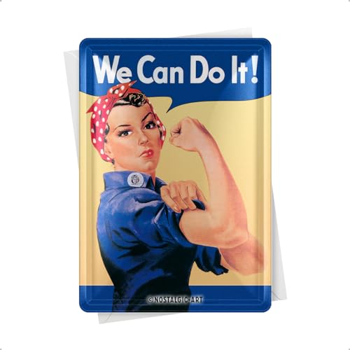 Nostalgic-Art Retro Blechpostkarte, 10 x 14 cm, We can do it – Geschenk-Idee für Frauen, Postkarte aus Metall, Mini-Blechschild als Grußkarte von Nostalgic-Art