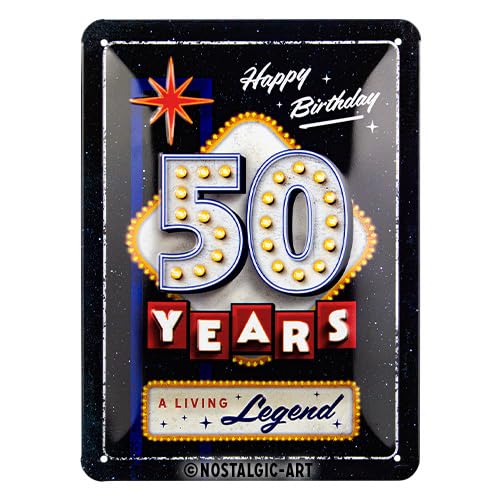 Nostalgic-Art Retro Blechschild, 15 x 20 cm, 50 Years Birthday – Geschenk-Idee zum 50. Geburtstag, aus Metall, Vintage Design, Blechschilder Sprüche Nostalgic-Art Retro Blechschild, 15 x 20 cm, 50 Years Birthday – Geschenk-Idee zum 50. Geburtstag, aus Metall, Vintage Design, Blechschilder Sprüche von Nostalgic-Art