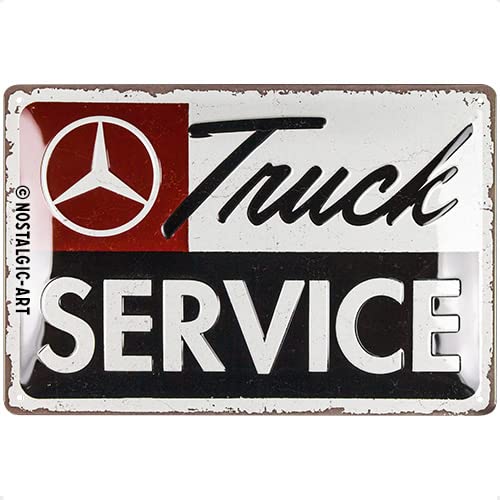 Nostalgic-Art Retro Blechschild, 20 x 30 cm, Daimler Truck – Service – Geschenk-Idee für Trucker, aus Metall, Vintage Design von Nostalgic-Art