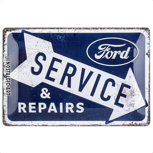 Nostalgic-Art Retro Blechschild, 20 x 30 cm, Ford – Service & Repairs – Geschenk-Idee für Ford-Zubehör Fans, aus Metall, Vintage Design von Nostalgic-Art