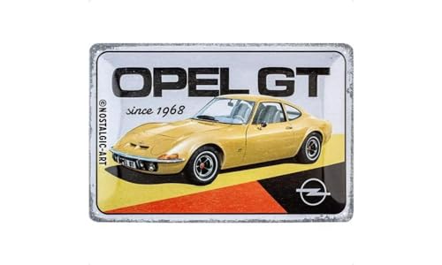 Nostalgic-Art Retro Blechschild, 20 x 30 cm, Opel – GT since 1968 – Geschenk-Idee für Opel-Zubehör Fans, aus Metall, Vintage Design von Nostalgic-Art