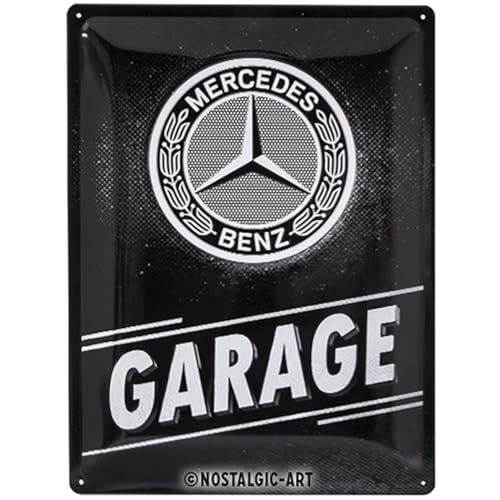 Nostalgic-Art Retro Blechschild, 30 x 40 cm, Mercedes-Benz – Garage – Geschenk-Idee für Mercedes-Benz Accessoires Fans, Original Lizenzprodukt (OLP), aus Metall, Vintage Design, Blechschilder Sprüche von Nostalgic-Art