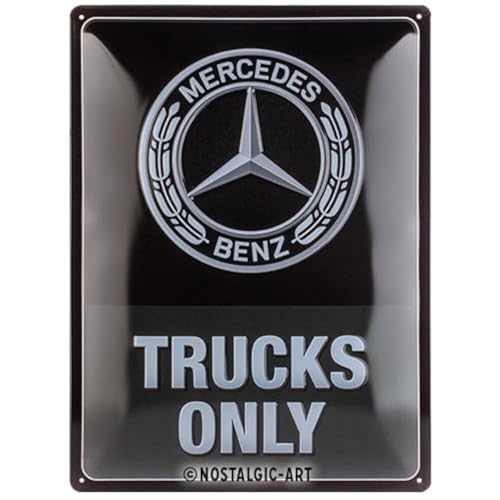 Nostalgic-Art Retro Blechschild, 30 x 40 cm, Daimler Truck – Trucks Only – Geschenk-Idee für Trucker, Original Lizenzprodukt (OLP), aus Metall, Vintage Design, Blechschilder Sprüche von Nostalgic-Art