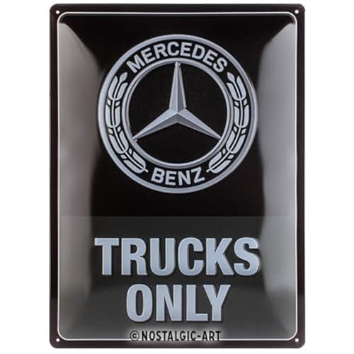 Nostalgic-Art Retro Blechschild, 30 x 40 cm, Daimler Truck – Trucks Only – Geschenk-Idee für Trucker, aus Metall, Vintage Design von Nostalgic-Art