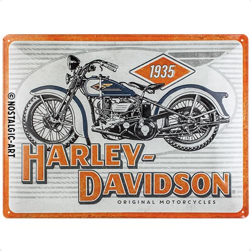 Nostalgic-Art Retro Blechschild, 30 x 40 cm, Harley-Davidson – Motorcycles 1935 – Geschenk-Idee für Biker, aus Metall, Vintage Design von Nostalgic-Art