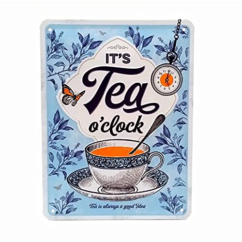 Nostalgic-Art Retro Blechschild, Home & Country – It's Tea O'Clock – Geschenk-Idee für die Küche, aus Metall, Vintage-Design zur Deko, 15 x 20 cm Nostalgic-Art Retro Blechschild, Home & Country – It's Tea O'Clock – Geschenk-Idee für die Küche, aus Metall, Vintage-Design zur Deko, 15 x 20 cm von Nostalgic-Art