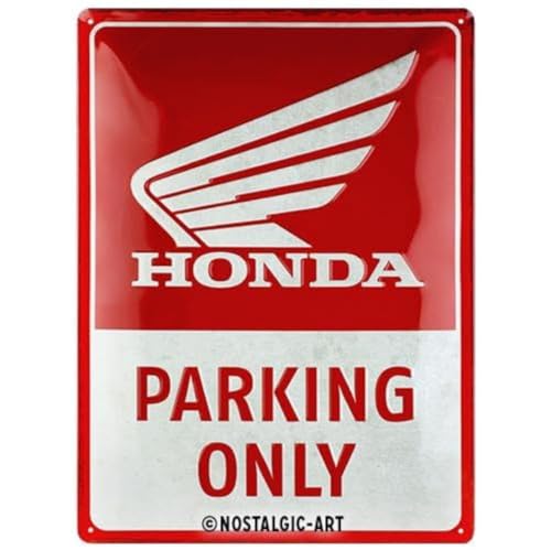 Nostalgic-Art Retro Blechschild, 30 x 40 cm, Honda MC – Parking Only – Geschenk-Idee für Biker, aus Metall, Vintage Design von Nostalgic-Art