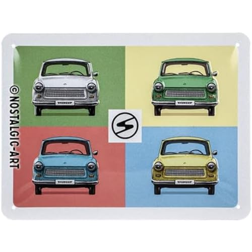 Nostalgic-Art Retro Blechschild, 15 x 20 cm, Trabant – Pop Art – Souvenir & Geschenk-Idee, aus Metall, Vintage Design von Nostalgic-Art