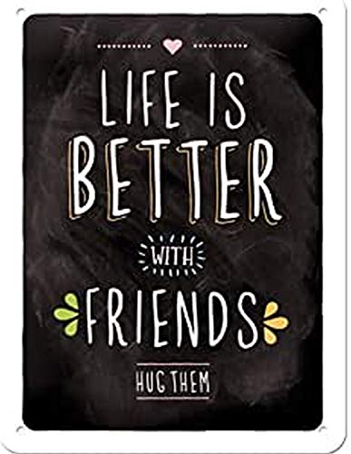 Nostalgic-Art Retro Blechschild, Word Up – Life is better with friends – Geschenk-Idee für Freunde, aus Metall, Vintage-Design mit Spruch, 15 x 20 cm Nostalgic-Art Retro Blechschild, Word Up – Life is better with friends – Geschenk-Idee für Freunde, aus Metall, Vintage-Design mit Spruch, 15 x 20 cm von Nostalgic-Art