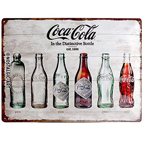 Nostalgic-Art Retro Blechschild, 30 x 40 cm, Coca-Cola – Bottle Timeline – Geschenk-Idee für Coke-Fans, aus Metall, Vintage Design von Nostalgic-Art