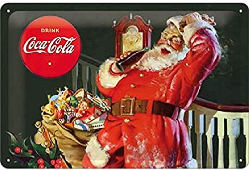 Nostalgic-Art Retro Blechschild, 20 x 30 cm, Coca-Cola Classic Santa – Geschenk-Idee für Coke-Fans, aus Metall, Vintage Design von Nostalgic-Art